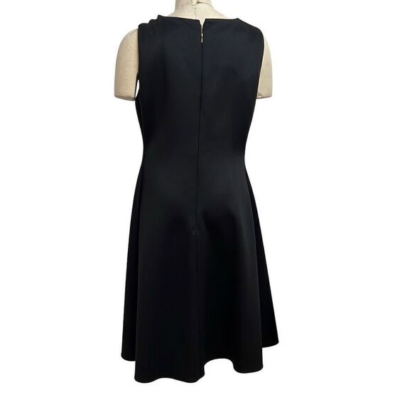 DKNY Black Sleeveless Fit and Flare Hi Low Hem Dress Size 14 - Picture 5 of 9